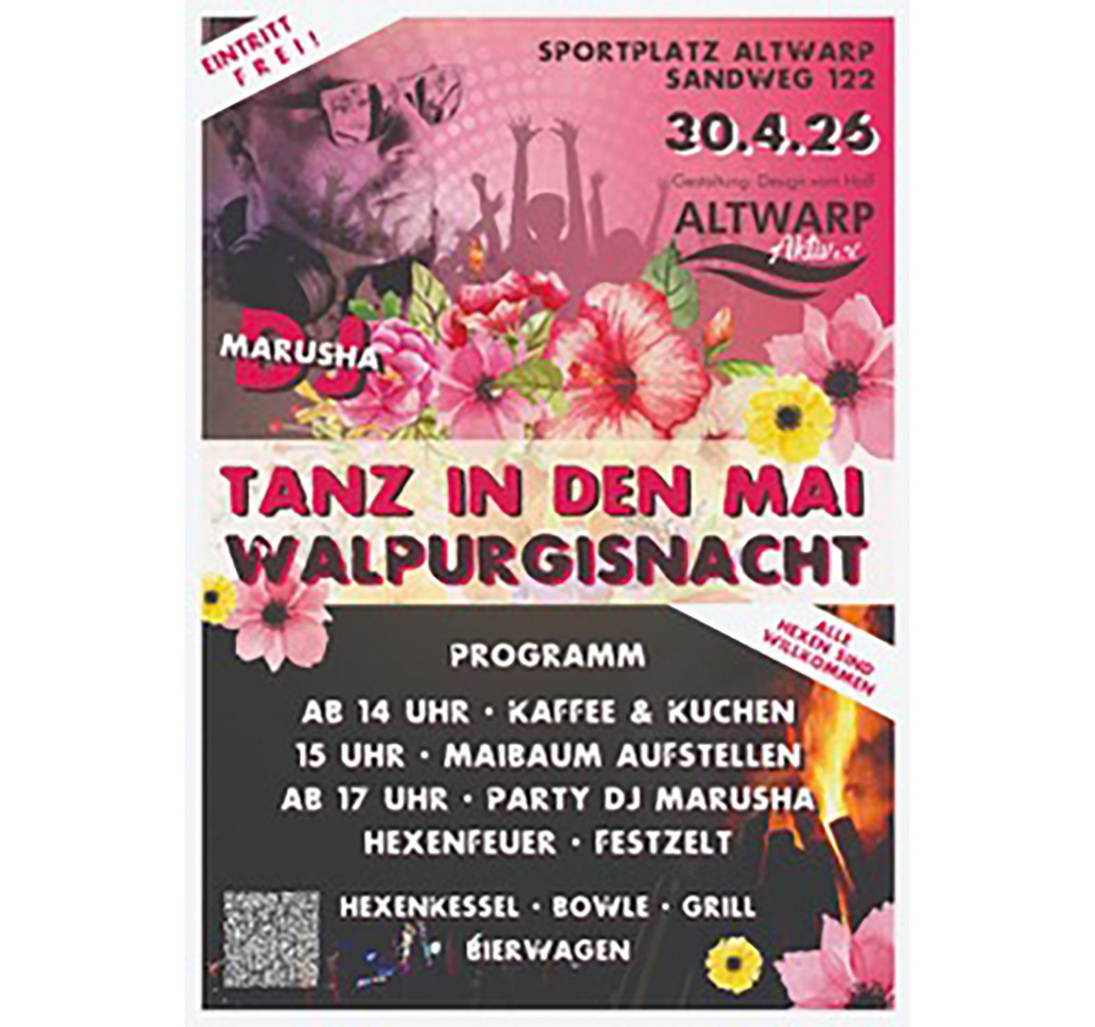 zeigt Veranstaltungsplakat mit Detailinformationen