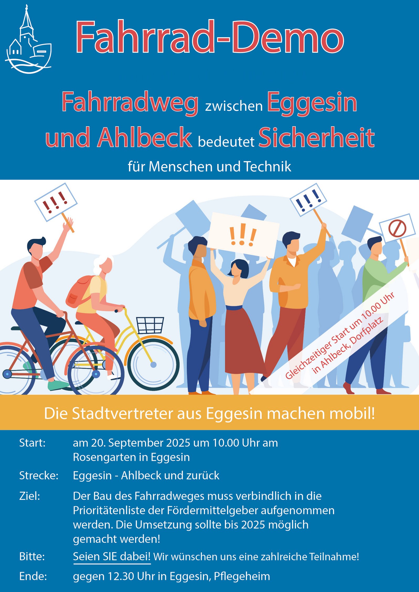 zeigt Seite 1 des Veranstaltungsplakates Raddemo Eggesin- Ahlbeck