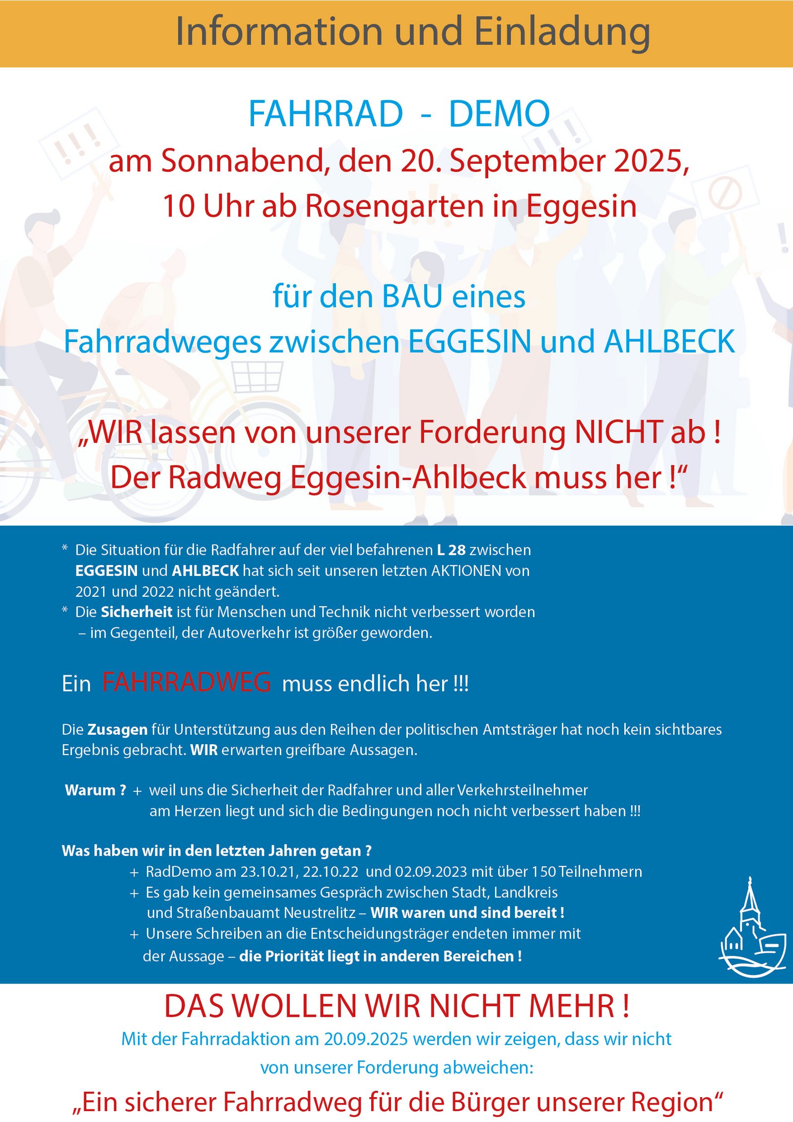 zeigt Seite 2 des Veranstaltungsplakates Raddemo Eggesin- Ahlbeck