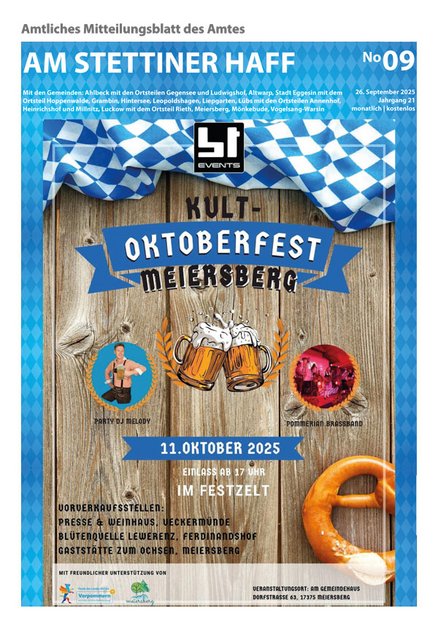 zeigt Titelbild Amtliches Mitteilungsblatt Ausgabe 09/2025
