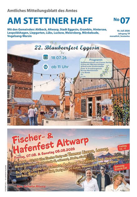 öffnet PDF-Dokument in neuem Fenster zeigt Titelbild des Amtlichen Mitteilungsblattes Ausgabe 07/2026