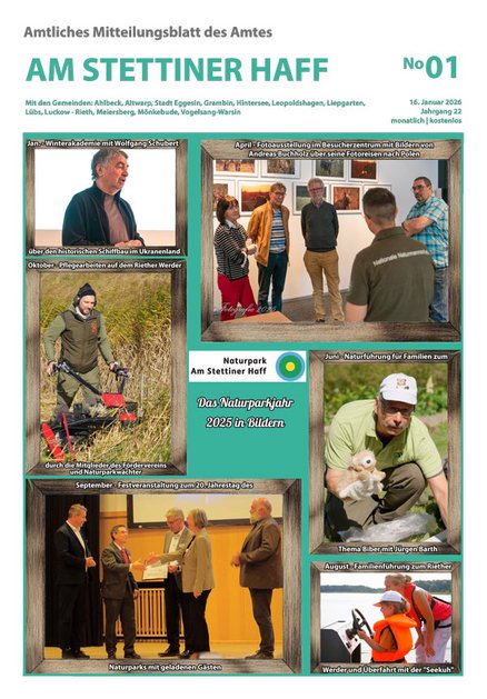 zeigt Titelbild des Amtlichen Mitteilungsblattes Ausgabe 01/2026