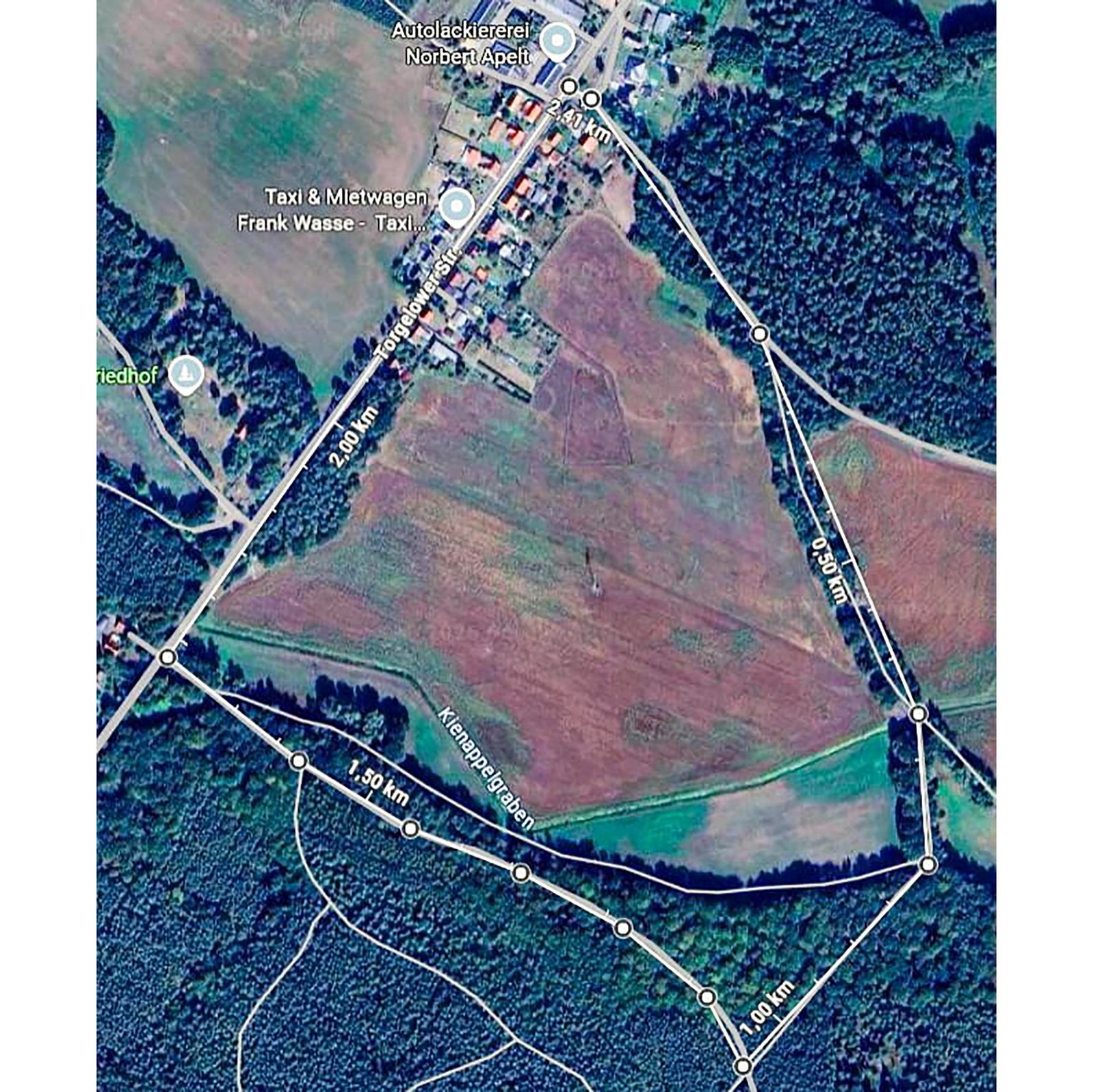 zeigt Übersichtsplan mit Streckenverlauf der Wanderung