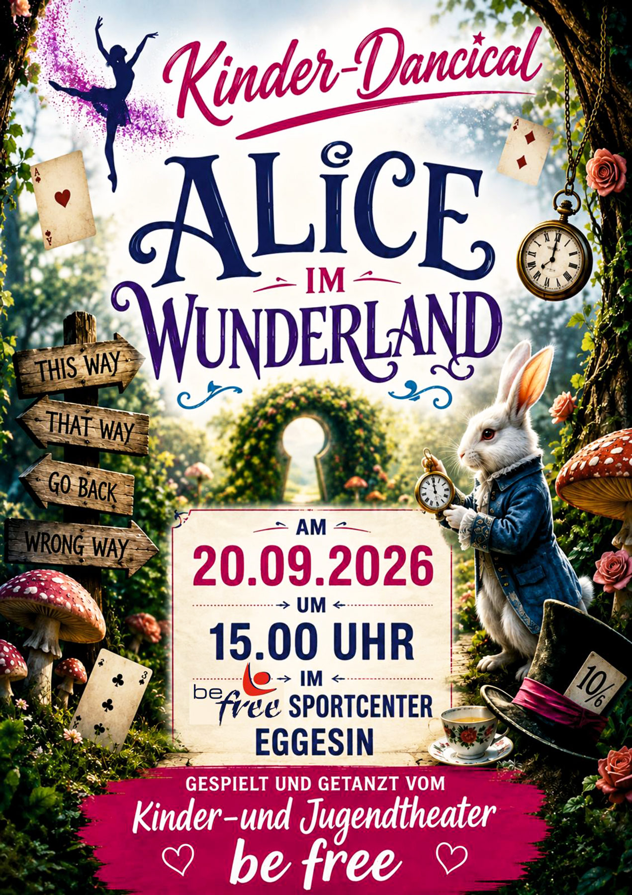 zeigt Veranstaltungsplakat mit Detailinformationen
