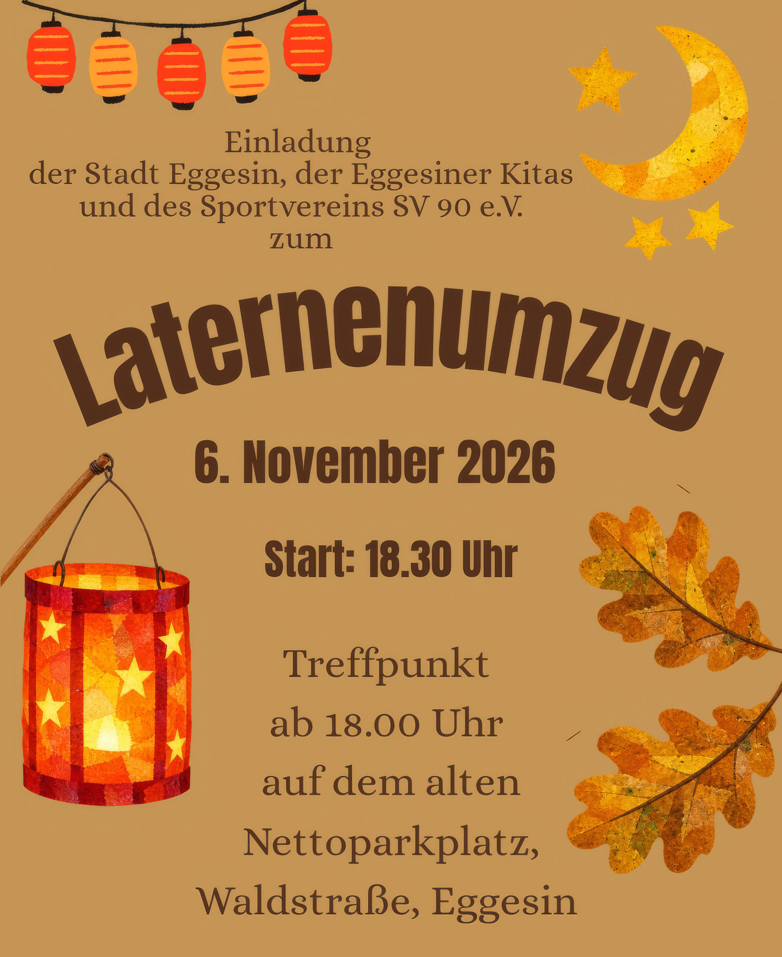 zeigt Veranstaltungsplakat mit Veranstaltungsdetails