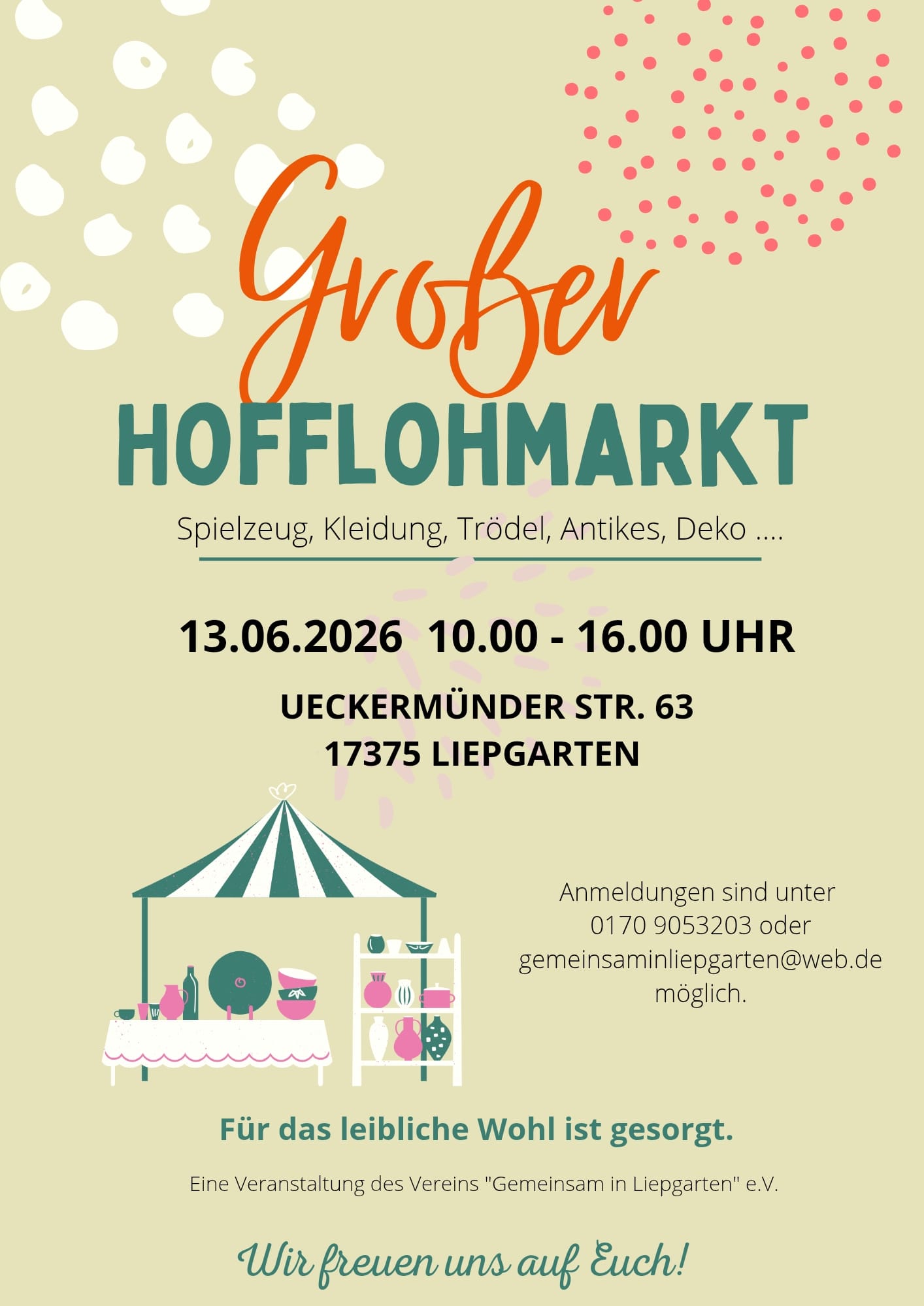 Das Bild zeigt den Flyer Hofflohmarkt